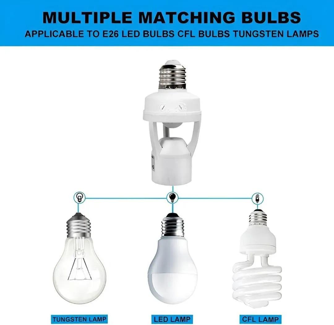 Motion Sensor Bulb Light White ABS 200°C Heat Resistant