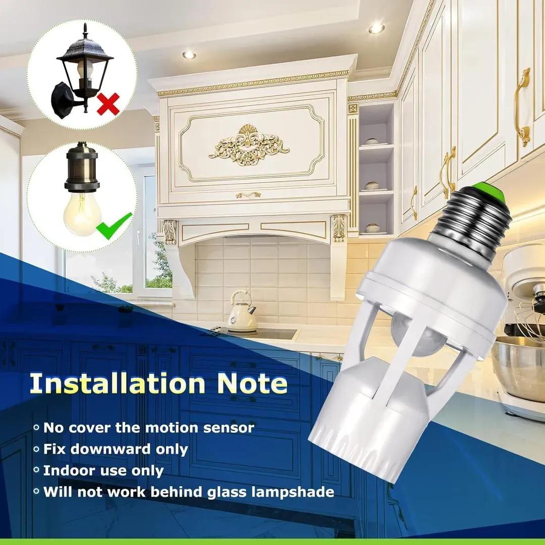 Motion Sensor Bulb Light White ABS 200°C Heat Resistant
