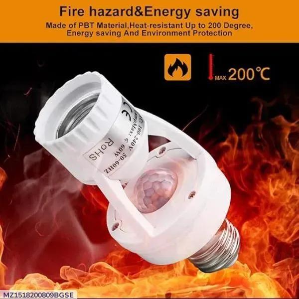 Motion Sensor Bulb Light White ABS 200°C Heat Resistant