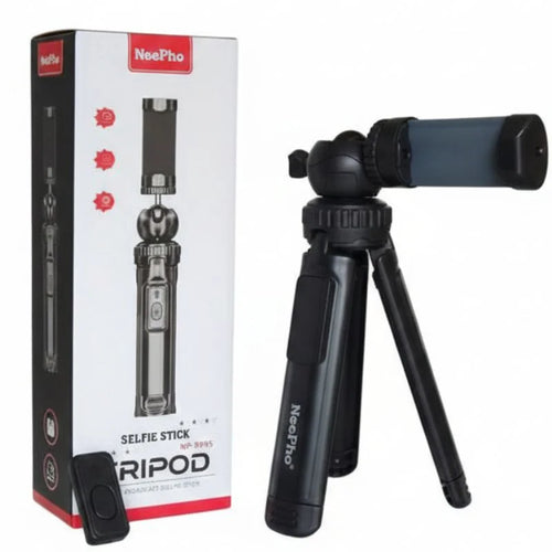 NeePho NP-999s 2-in-1 Selfie Stick & Tripod | Adjustable Height, Bluetooth Remote | Universal Smartphone & Camera Mount | Lightweight & Portable