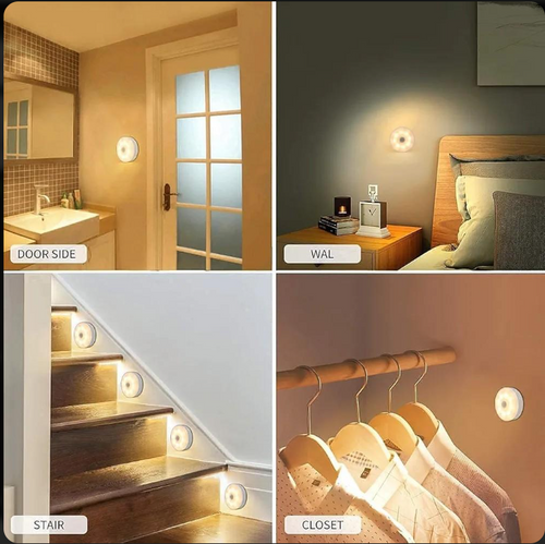 Wireless Sensor Night Lamp White Plastic Multipurpose