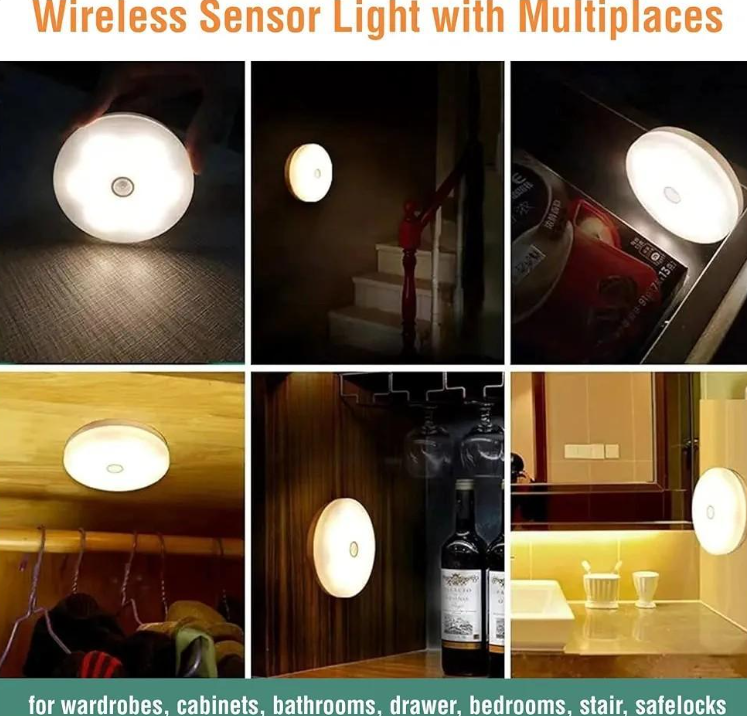 Wireless Sensor Night Lamp White Plastic Multipurpose