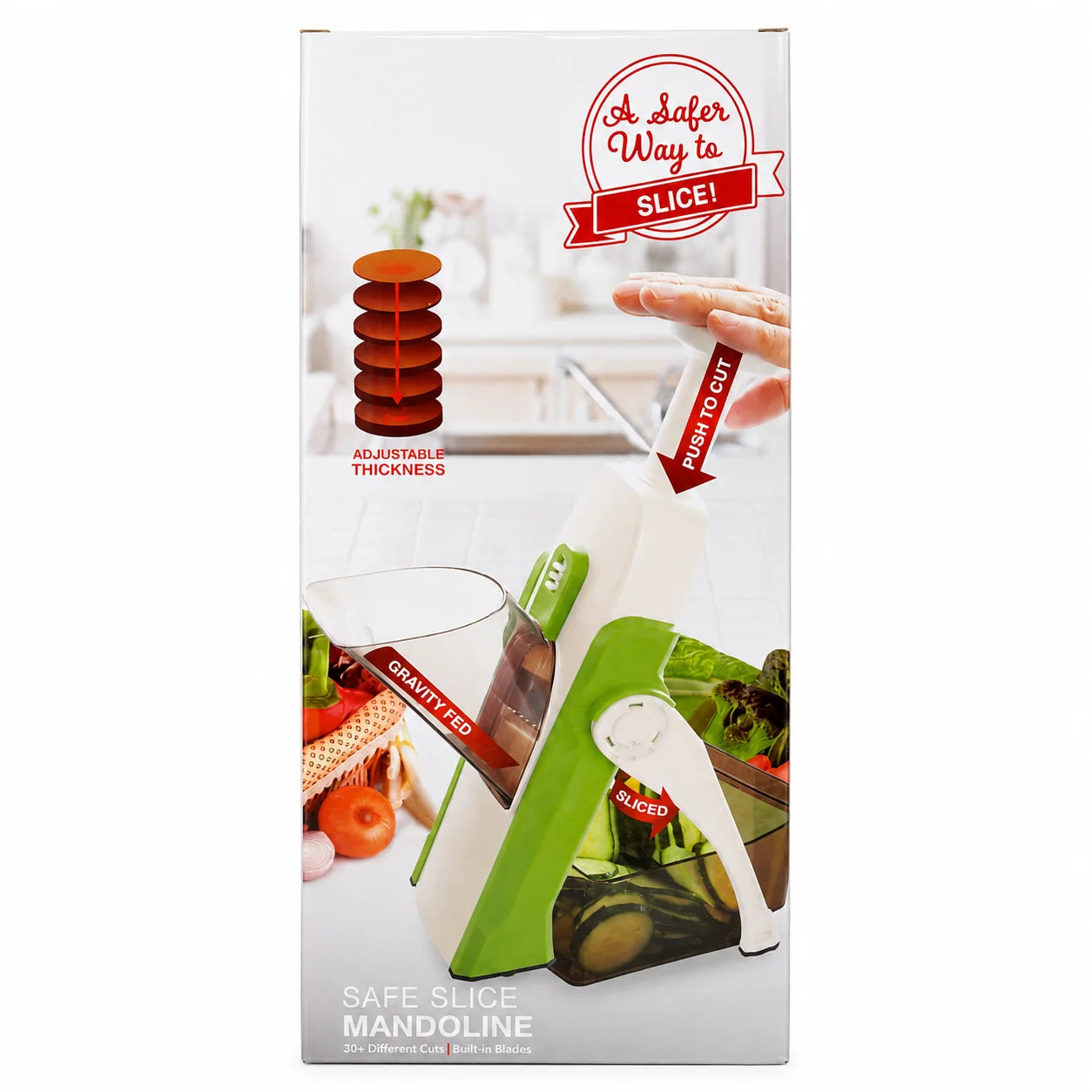 Brava Spring Vegetable Slicer Chopper | Manual Mandoline Cutter Grinder | Multi-Function Fruit & Vegetable Slicer